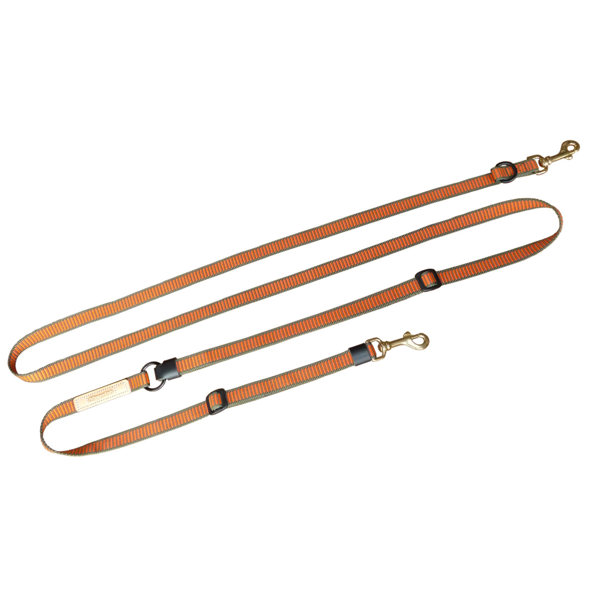 Laisse de cou DeLuxe orange-olive 20 mm